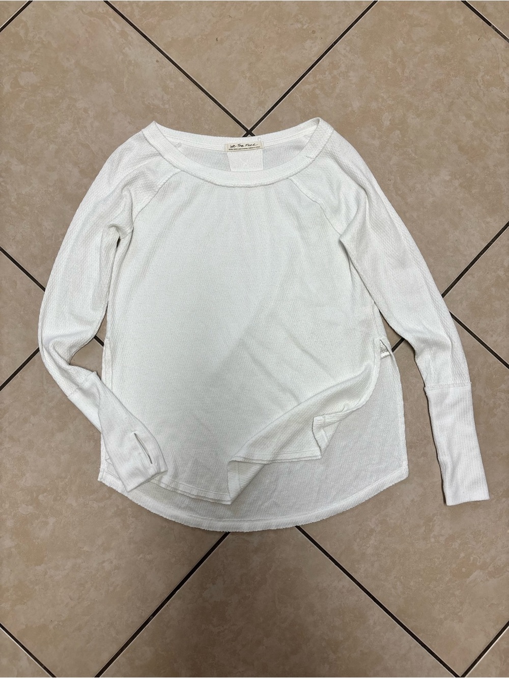 Free People white long sleeve shirt in XS